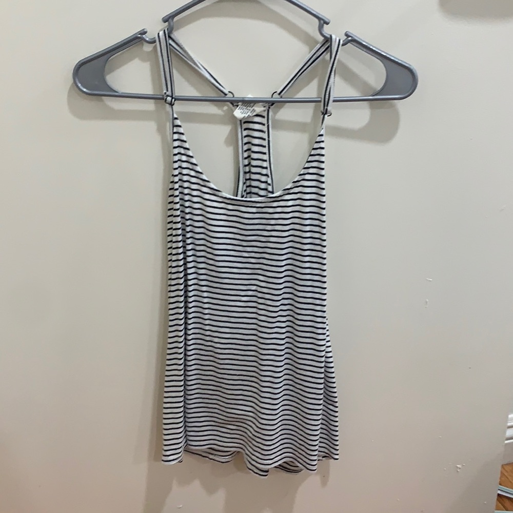 Black and white striped tank top